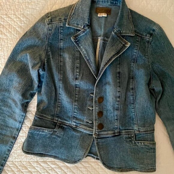 XOXO Vintage-Inspired Denim Blazer Jacket – Fitted Button front- Size M - Picture 4 of 4